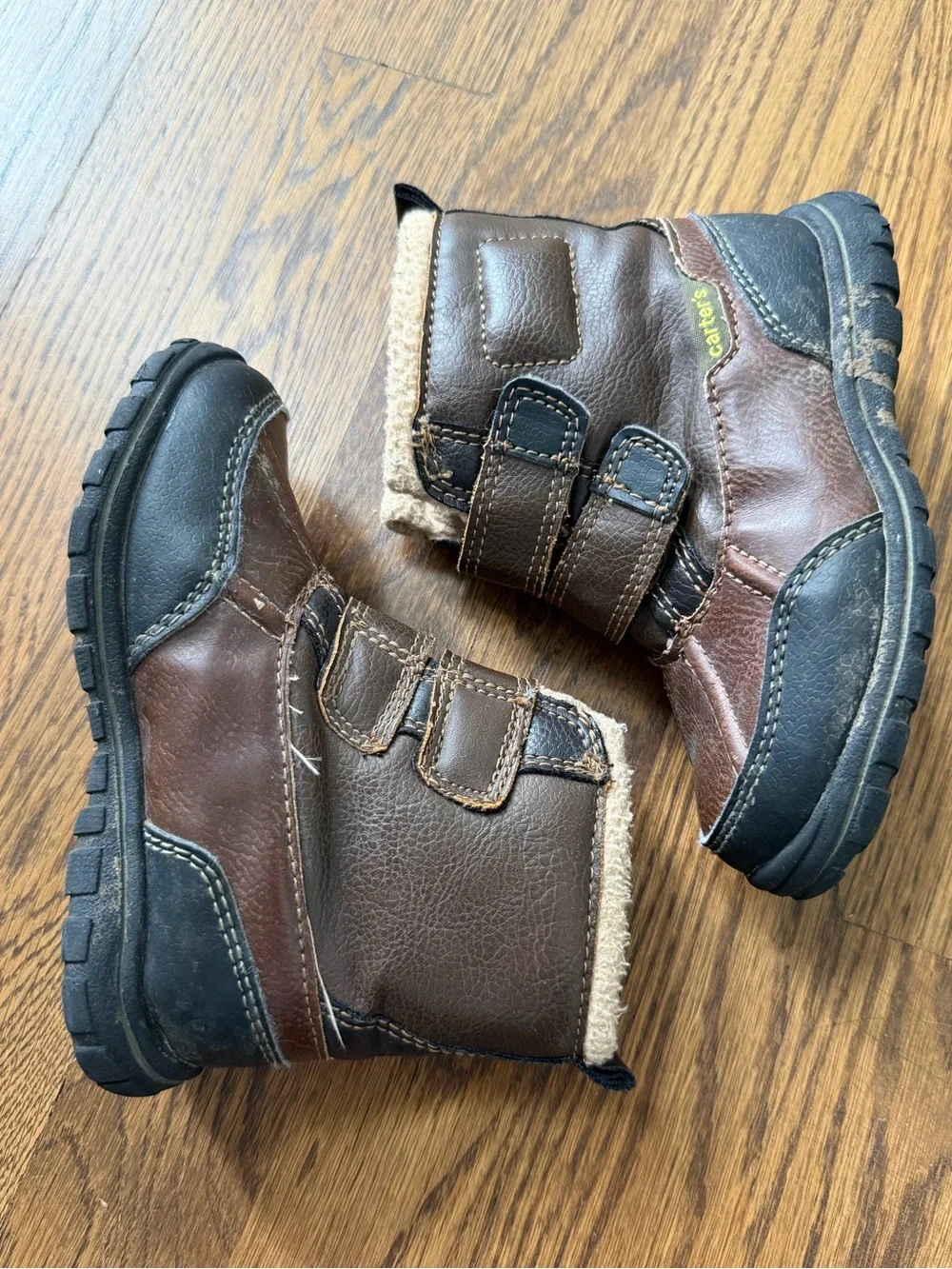 Carter's Jaxon Brown Winter Boots with Faux Fur lining, toddler size 8